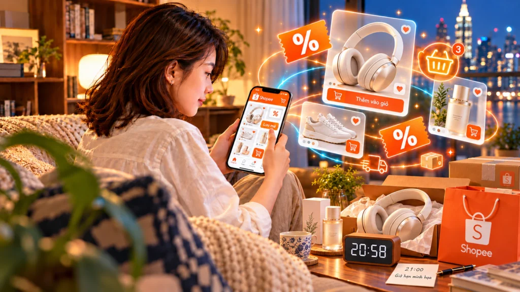 Hình minh họa canh giờ lưu mã Hình minh họa người ngồi canh điện thoại trước giờ định lưu mã