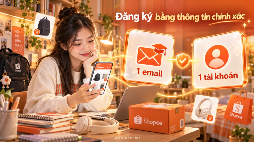 Hình minh họa mỗi sinh viên dùng một email và một tài khoản
