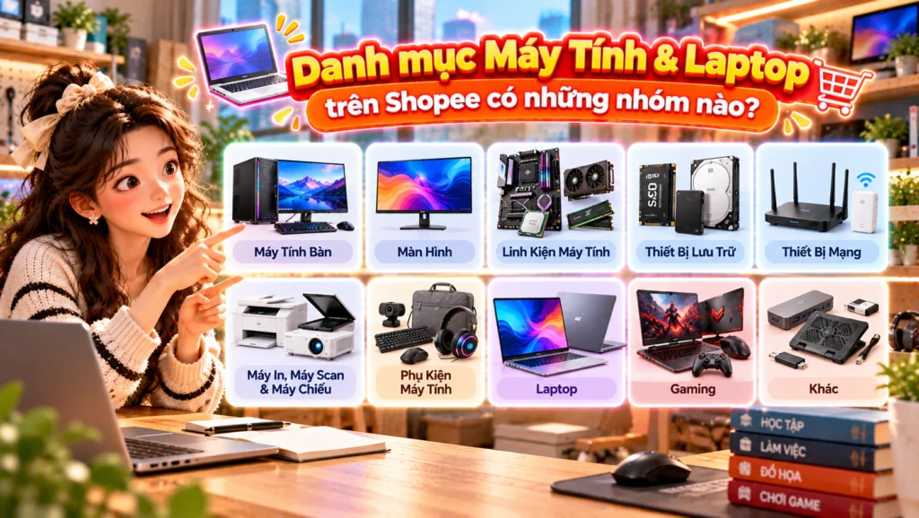 Hình minh họa danh mục Máy Tính & Laptop Hình minh họa các nhóm hàng máy tính và laptop