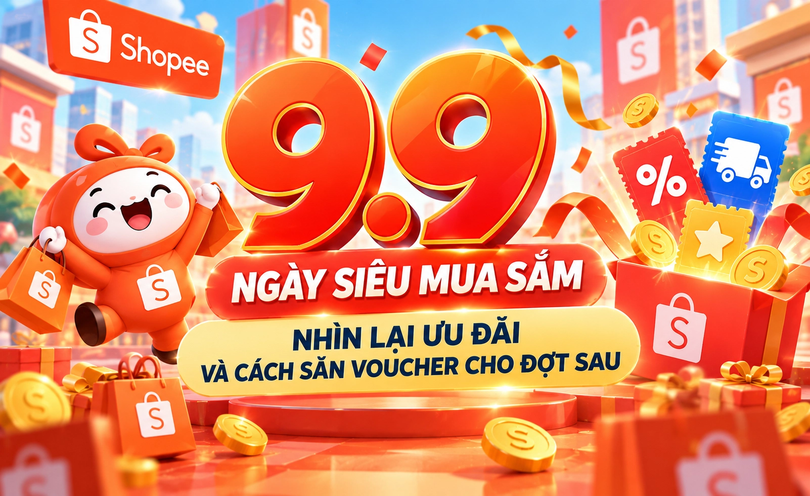 Hình minh họa sale 9.9 Shopee 2026 Hình minh họa sale 9.9 Shopee 2026 và các nguồn voucher